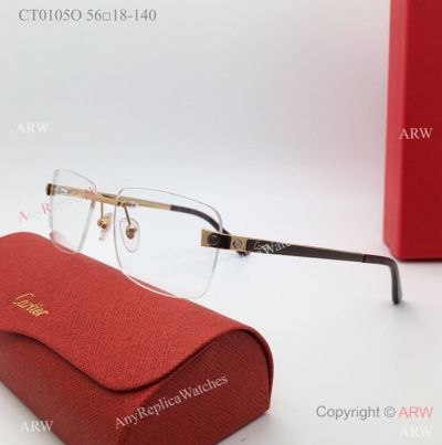 High-grade AAA Copy Cartier Santos de Eyeglasses Half frame CT0105O